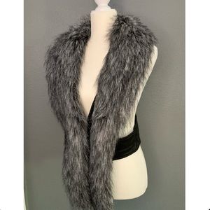 LA Coalition Black Faux Fur and Faux Leather Vest- Medium